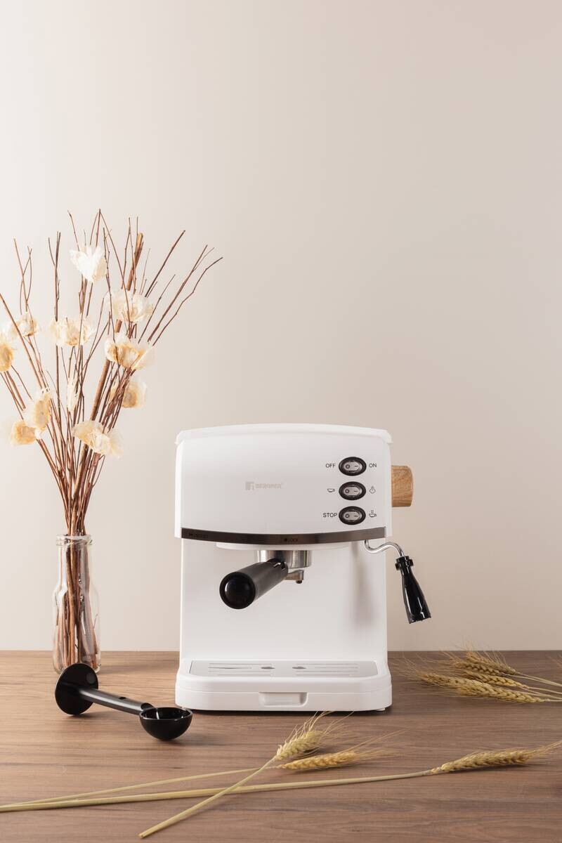 BERGNER Espressomaschine weiß Aluminium B/H/L: ca. 29,5x31x33,5 cm