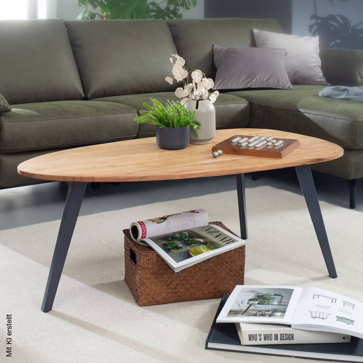 Couchtisch braun B/H/T: ca. 60x45x110 cm