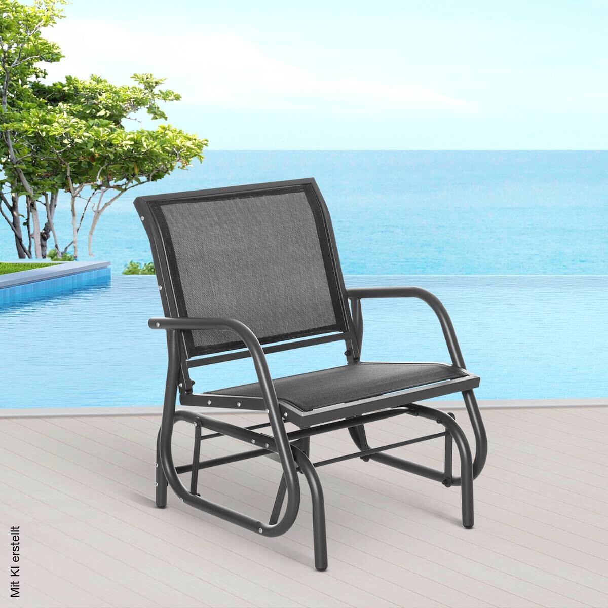 Outsunny Gartenstuhl grau Metall B/H/T: ca. 75x85x66 cm