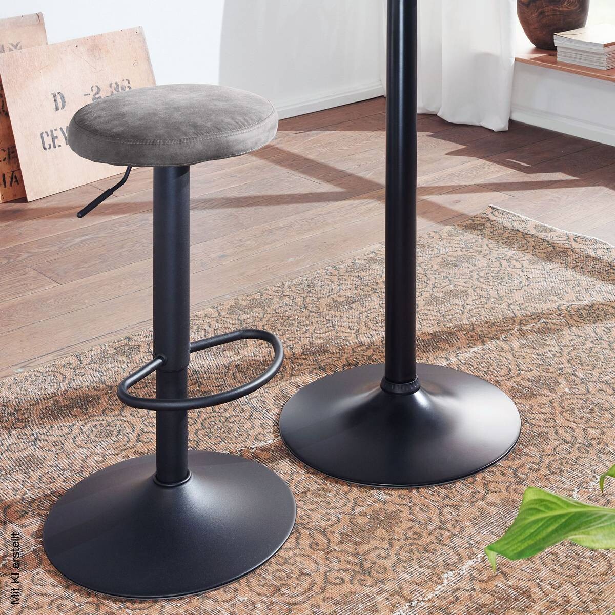 Barhocker grau Polyester B/H/T: ca. 40x79x40 cm
