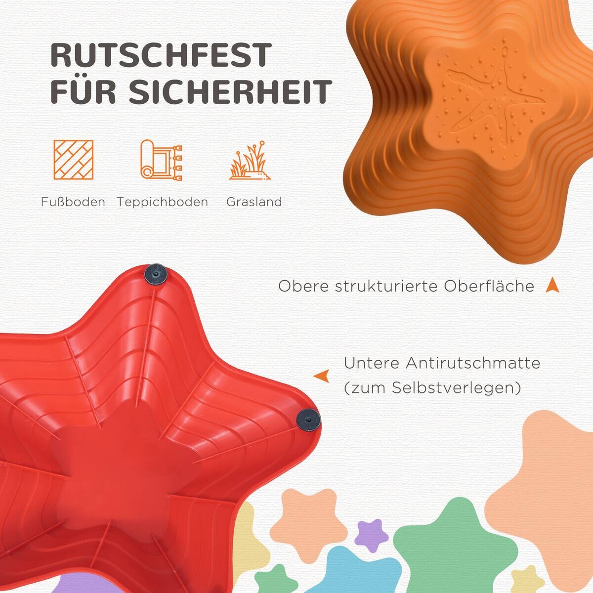 Outsunny Kinder Balanciersteine 11-tlg. B/H/L: ca. 40,5x40,5x20 cm