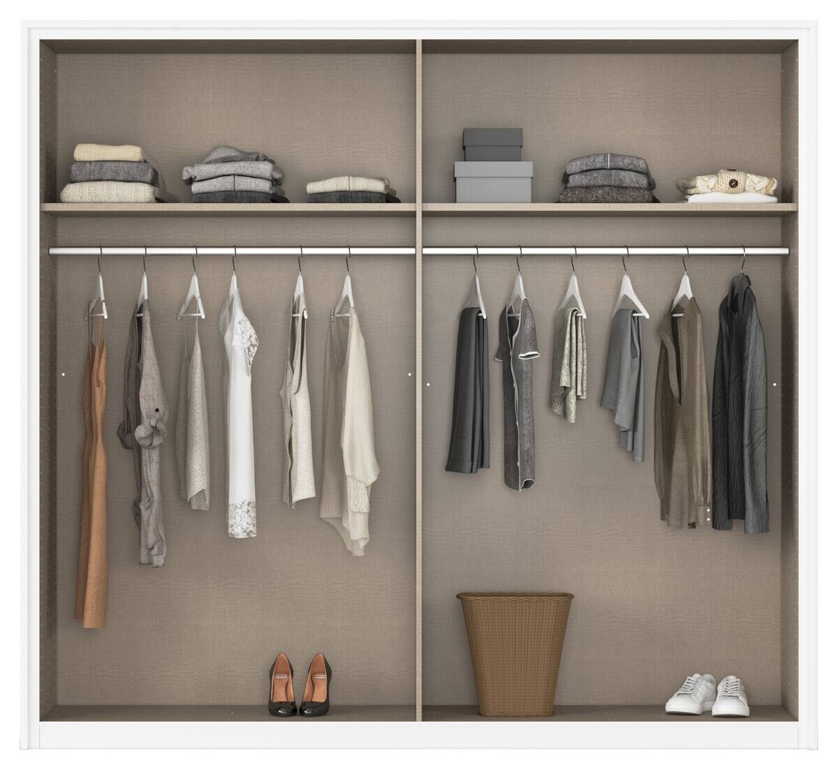 Kleiderschrank Oslo Alpinweiß grau B/H/T: ca. 175x210x59 cm