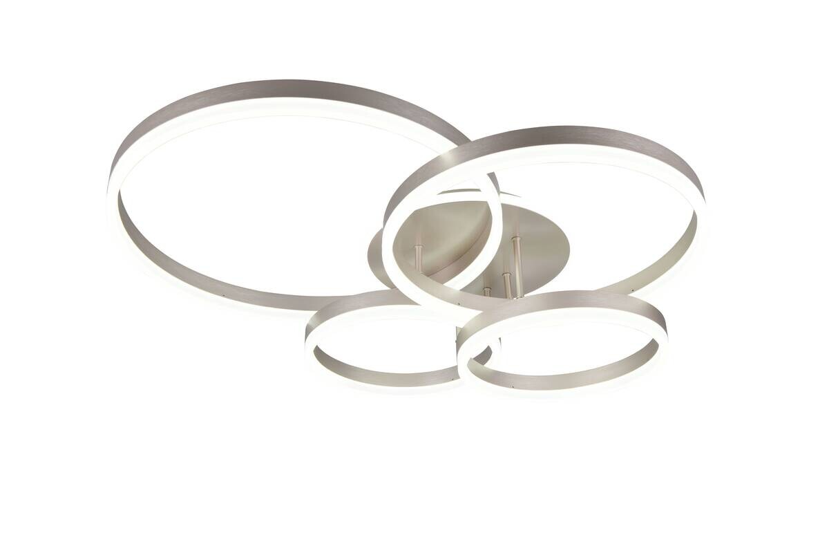 Reality LED-Deckenleuchte Drake nickel Metall B/H/T: ca. 80x17x70 cm