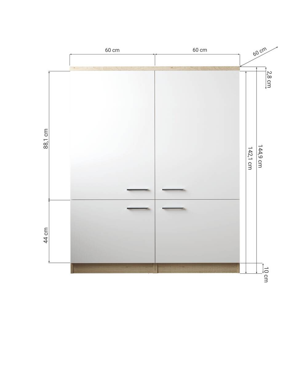 Anbauküchen-Set Merle schwarz B/H/T: ca. 120x145x60 cm