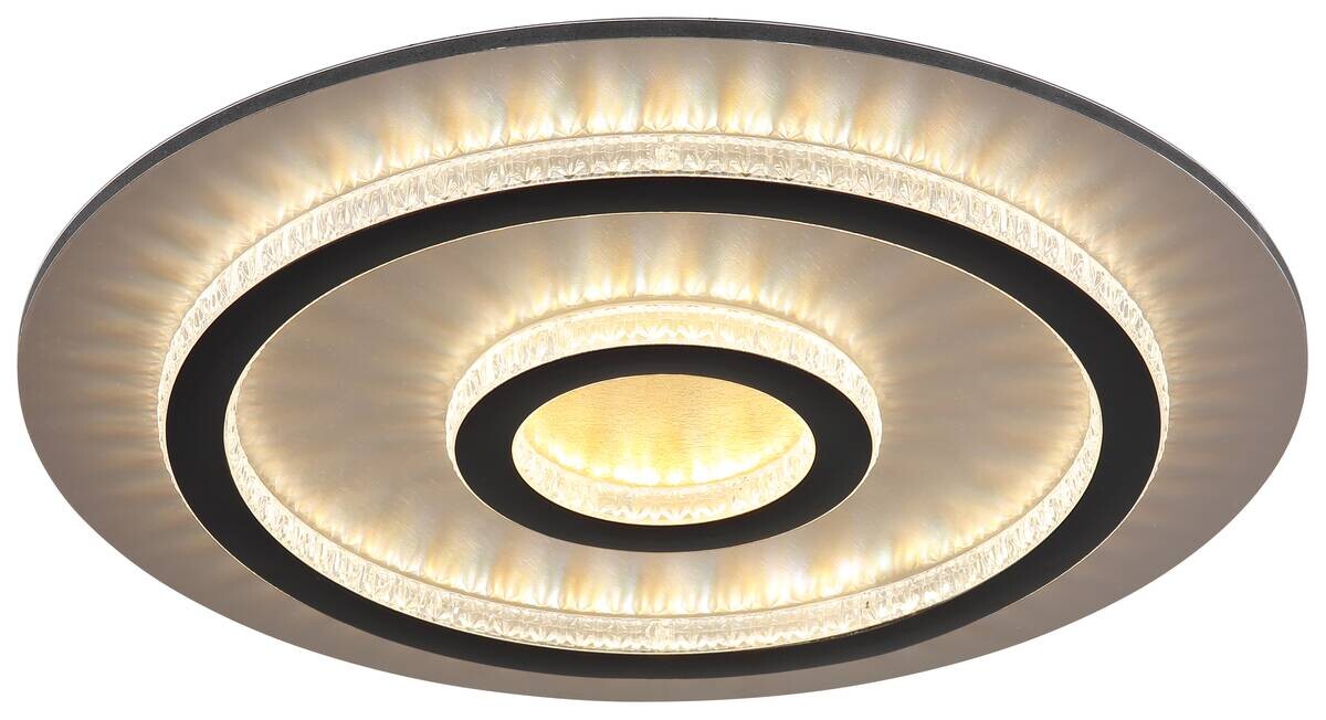 GLOBO LED-Deckenleuchte mattschwarz klar gold Kunststoff Metall H/D: ca. 5,5x45 cm 1 Brennstellen