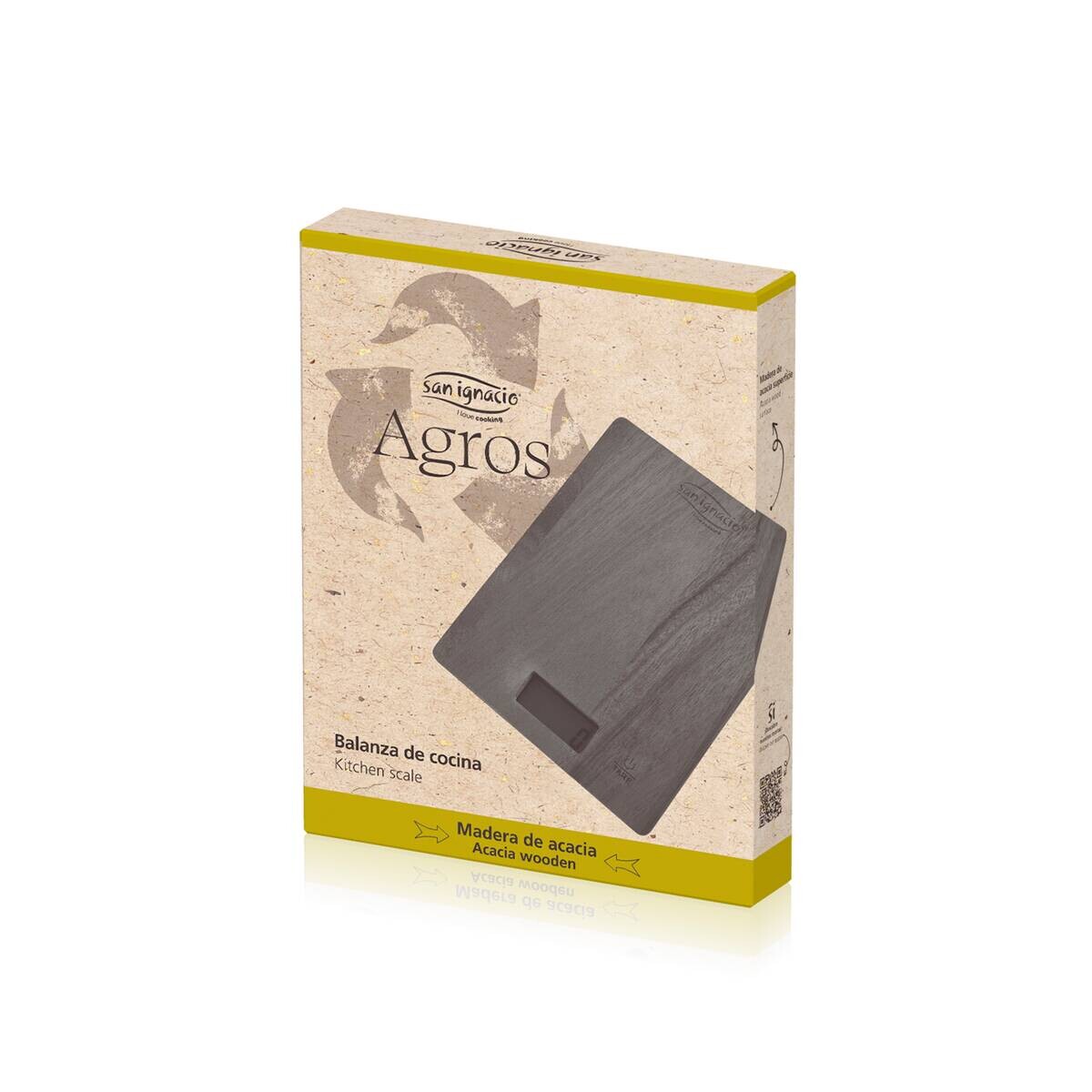 SAN IGNACIO Küchenwaage AGROS natur Akazie B/L: ca. 15x20 cm