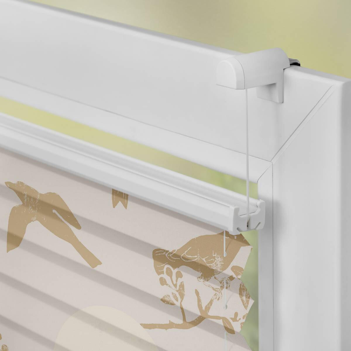 LICHTBLICK Spannplissee Moon Birds beige B/L: ca. 100x130 cm