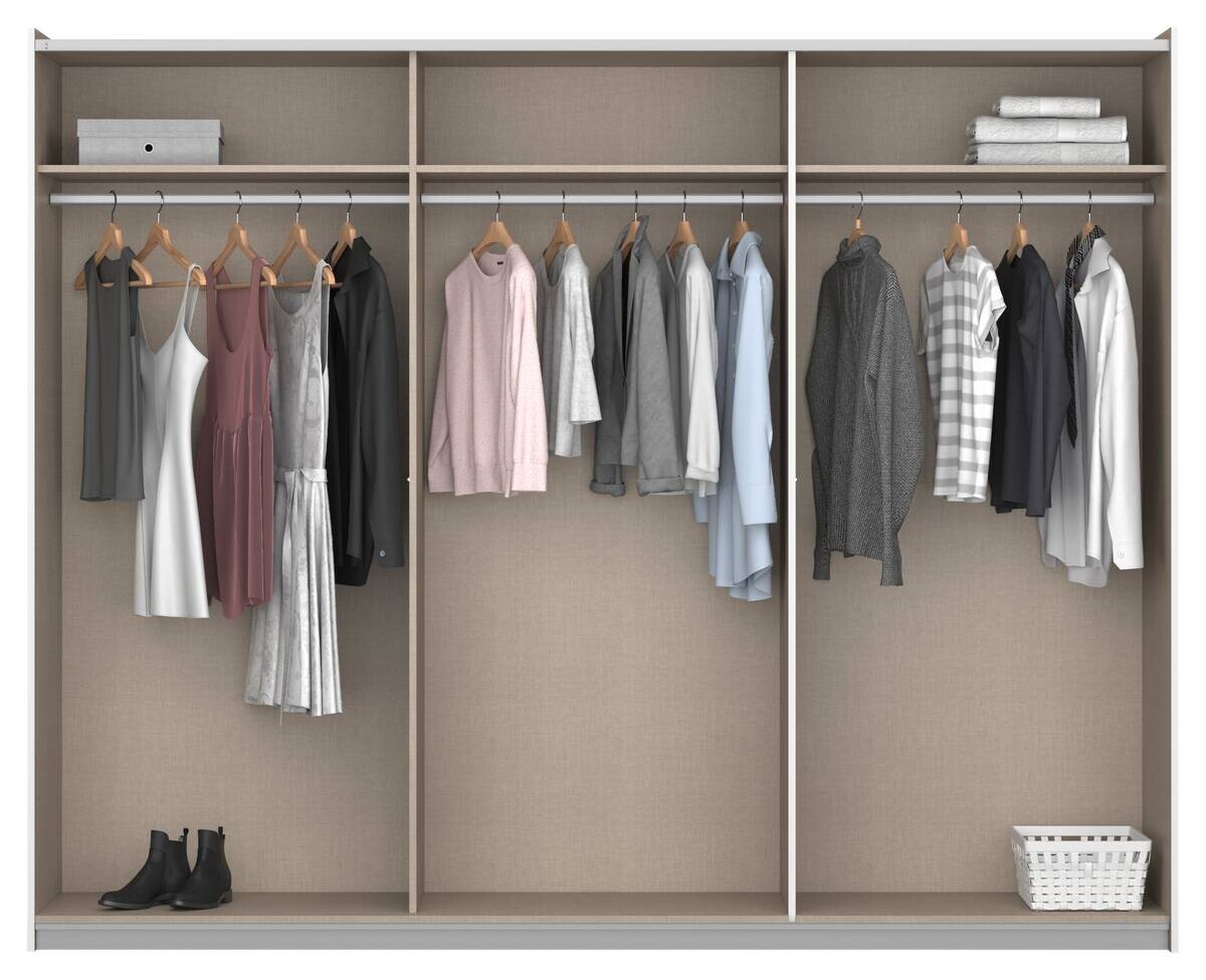 Kleiderschrank Oslo Alpinweiß grau B/H/T: ca. 261x210x59 cm