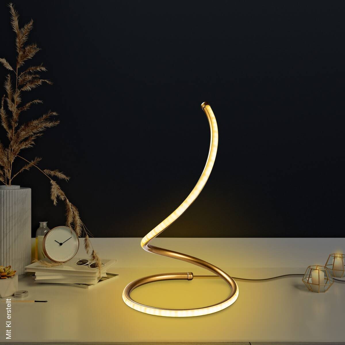 Opviq LED-Tischleuchte gold Metall B/H/T: ca. 25x40x25 cm