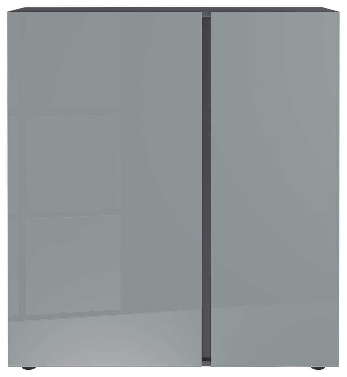 Kommode Mesa Graphit Nachbildung Silbergrau Hochglanz B/H/T: ca. 94x103x43 cm