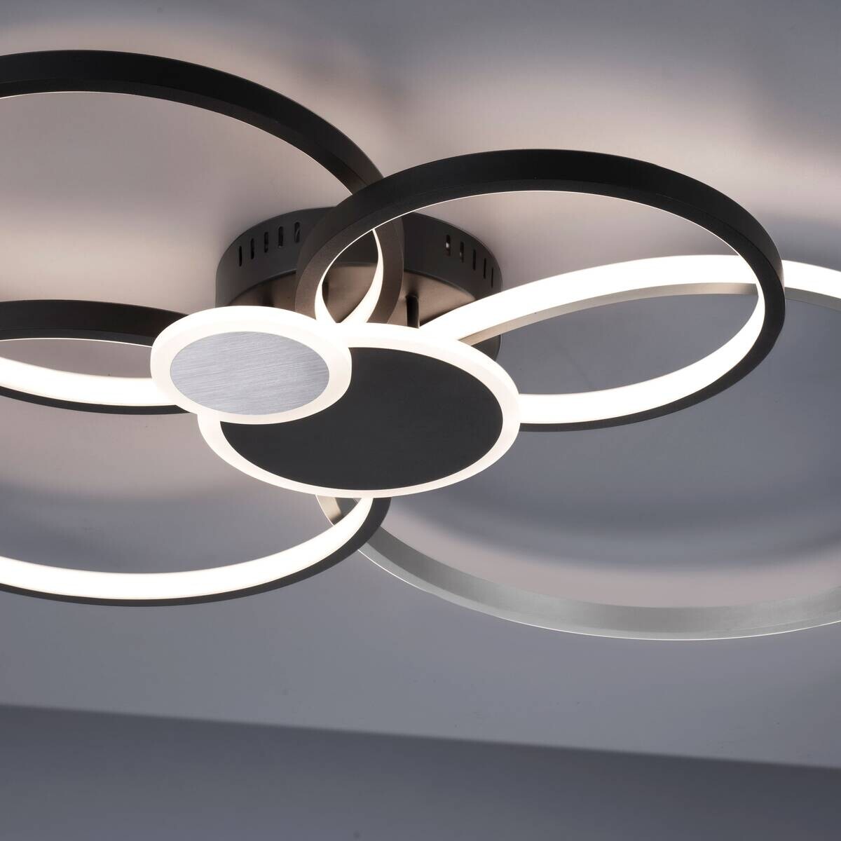 Just Light LED-Deckenleuchte schwarz Alu B/H/L: ca. 67x11,3x85 cm