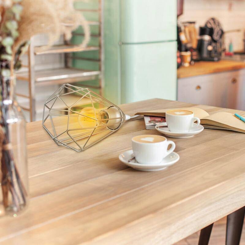 Eglo Tischleuchte braun B/H/L: ca. 17,5x26,5x17,5 cm E27 1 Brennstellen