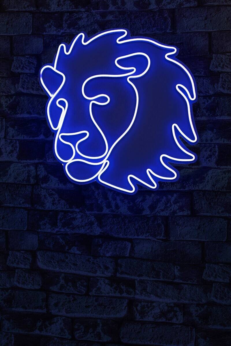 Opviq LED-Wandleuchte blau PVC B/H/T/L: ca. 32x35x3x32 cm