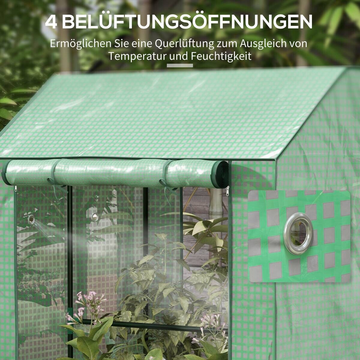Outsunny Gewächshaus B/H/T/L: ca. 80x150x80x100 cm grün