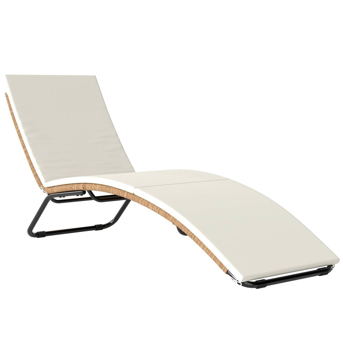 Outsunny Gartenliege schwarz Polyester B/H/L: ca. 57x80x175 cm