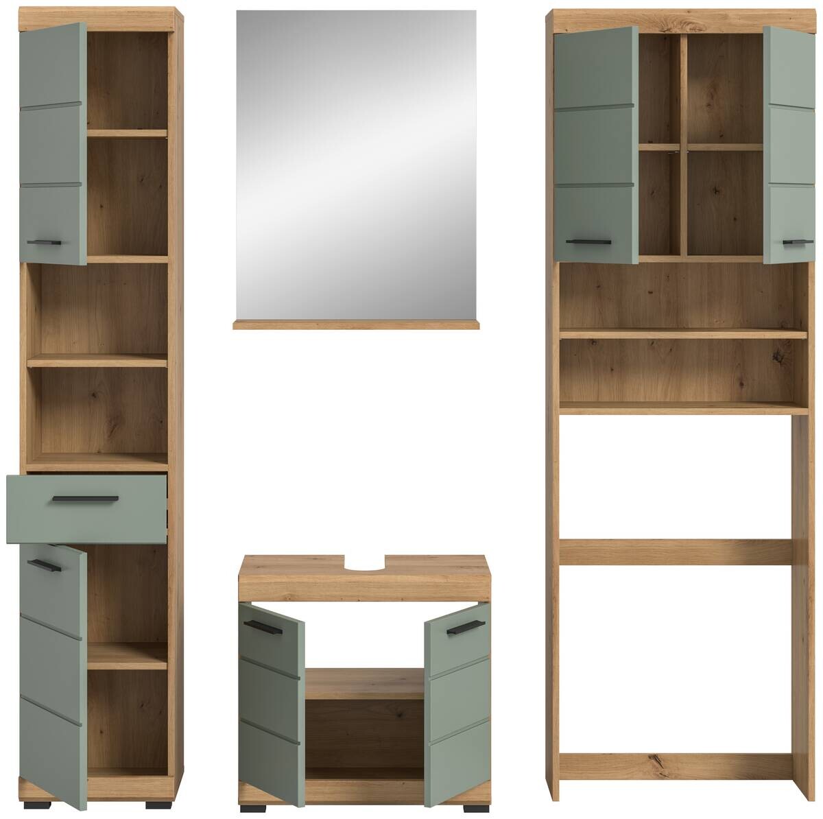 Badezimmer-Set Scout Eiche Artisan Nachbildung salbei Nachbildung B/H/T: ca. 190x191x34 cm