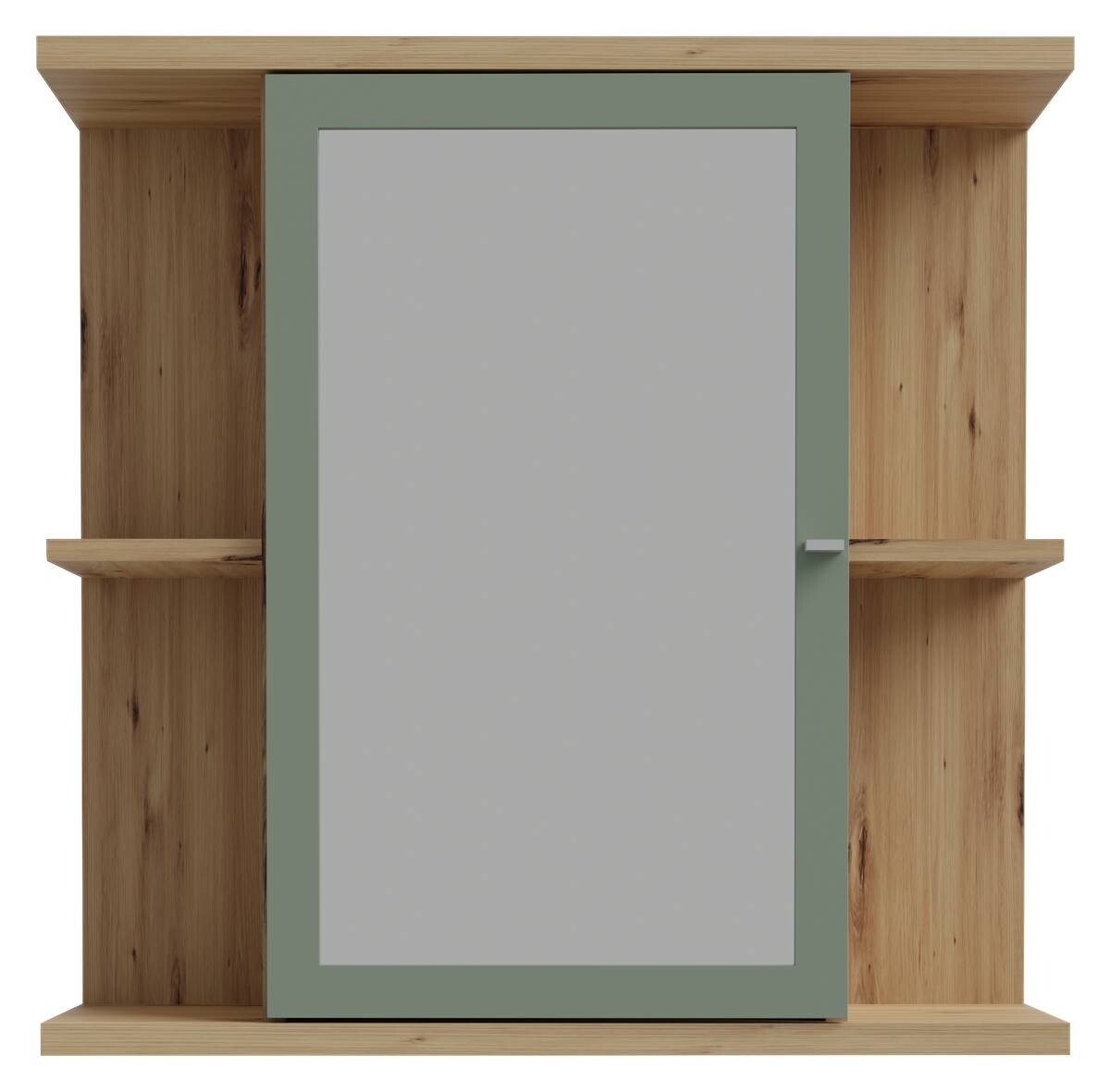 Spiegelschrank Eiche Artisan Nachbildung salbei B/H/T: ca. 70x69x23 cm