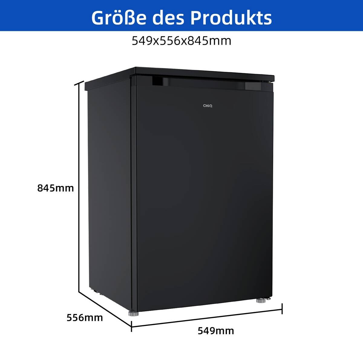 CHiQ Stand-Kühlschrank CKS110CBPO dark Inox B/H/T: ca. 54,9x84,5x55,6 cm