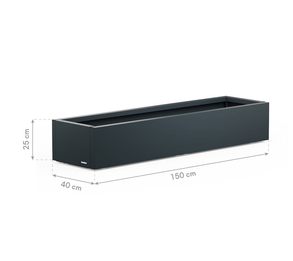 Herstera Garden Pflanzkübel Cube anthrazit Metall B/H/L: ca. 150x25x40 cm