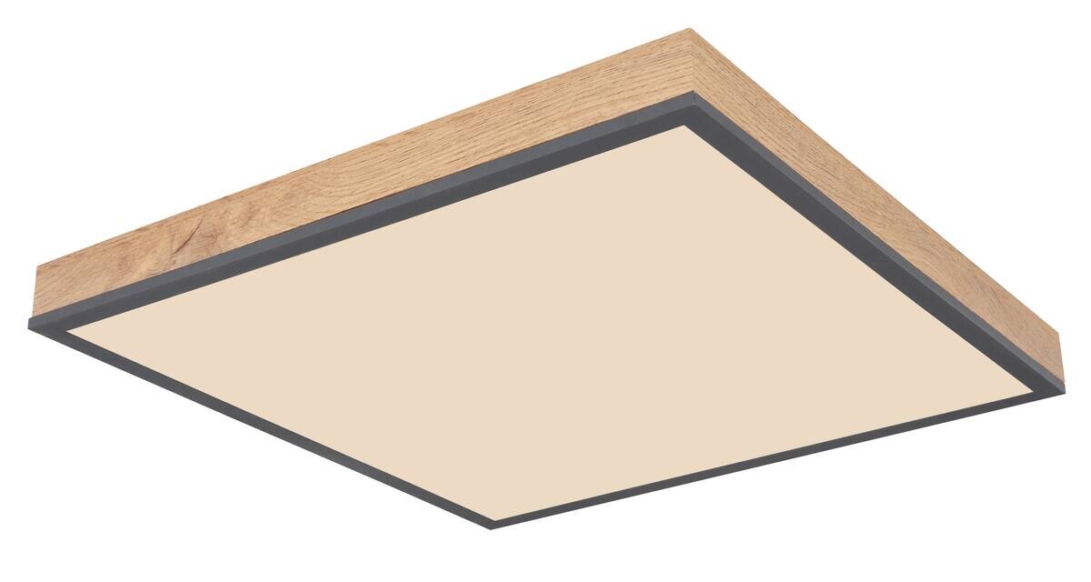 GLOBO LED-Deckenleuchte Graphit Holzoptik Aluminium Acryl MDF B/H/L: ca. 45x7,6x45 cm 1 Brennstellen