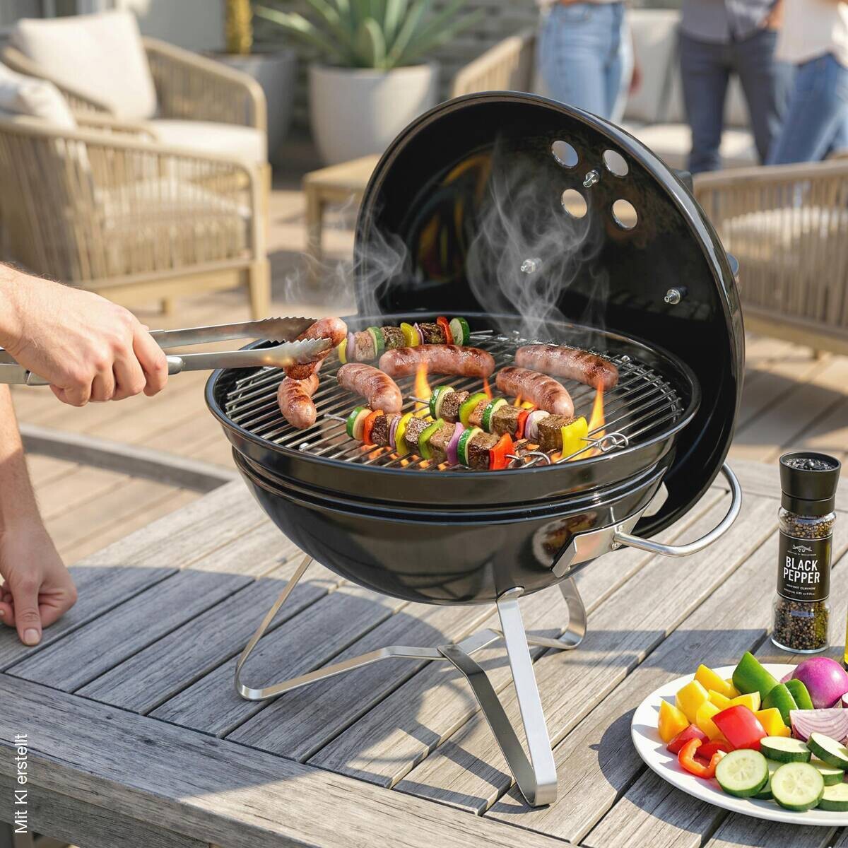 Outsunny Grill Edelstahl B/H/L: ca. 41x44x41 cm