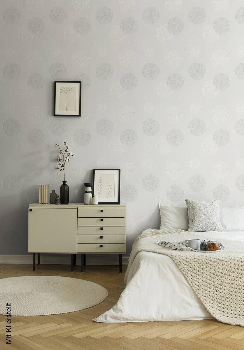 A.S.Creation Vliestapete Black & White Punkte creme B/L: ca. 53x1005 cm