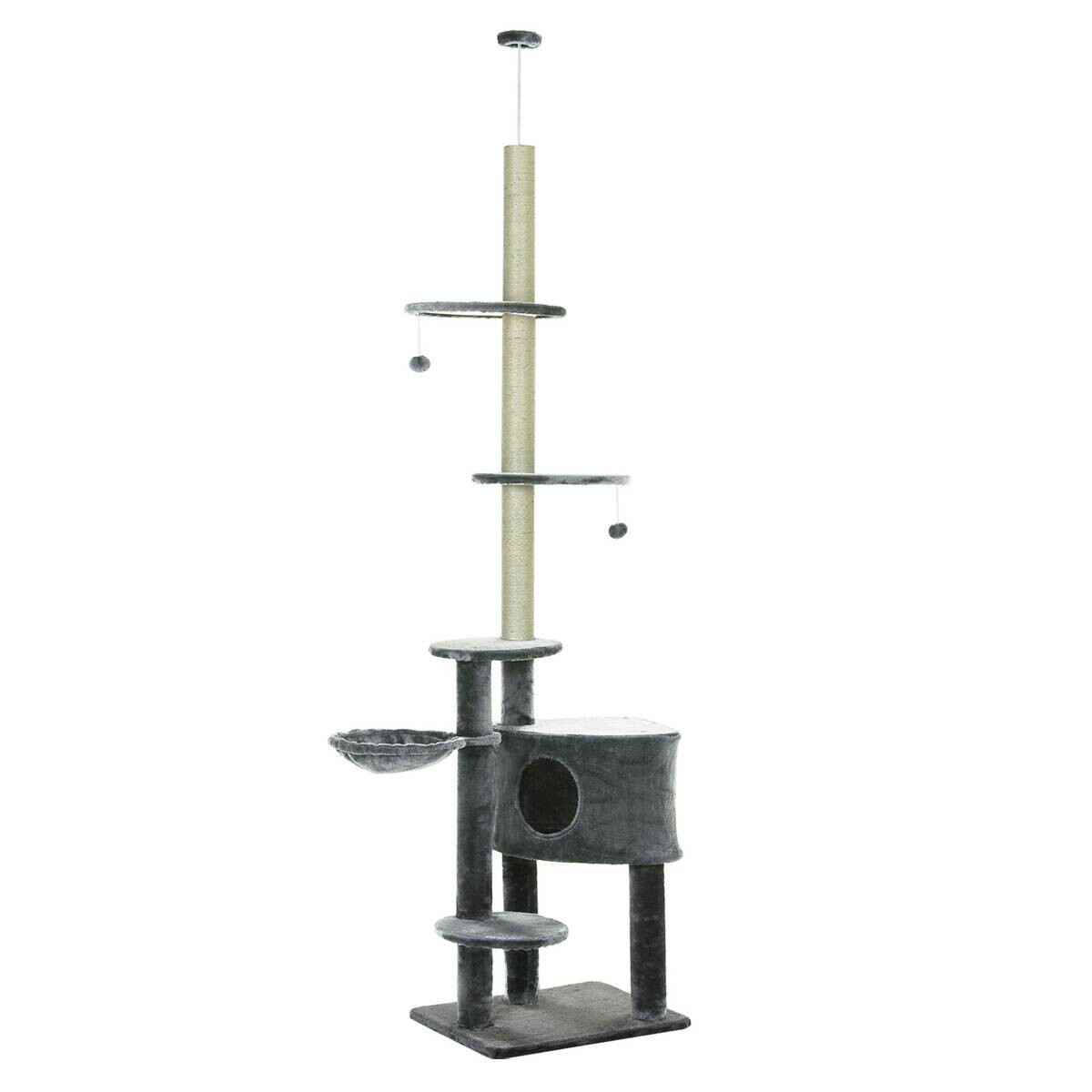 PawHut Kratzbaum grau Polypropylen B/H/L: ca. 45x55x265 cm