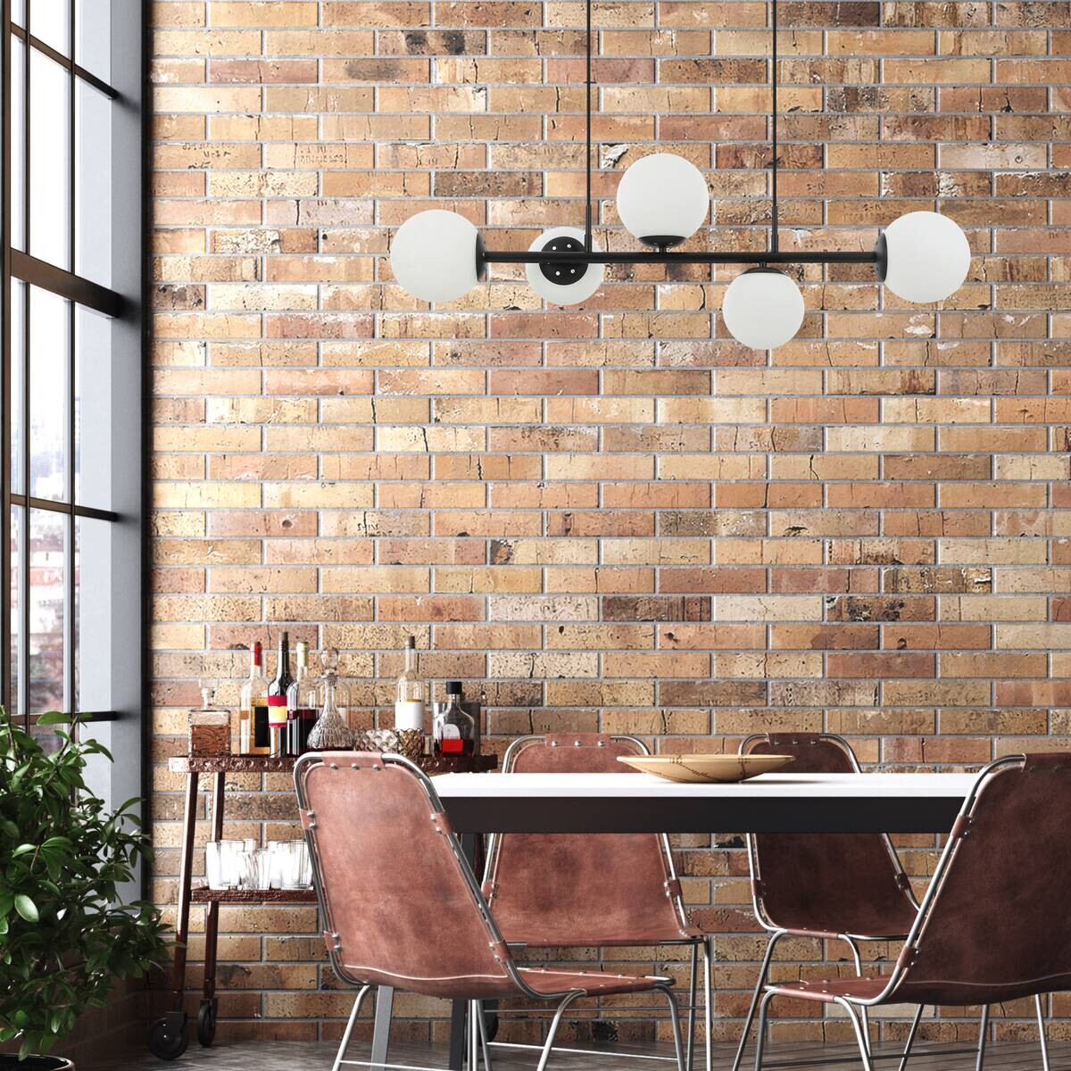 Lamkur Pendelleuchte Maddie schwarz Glas Stahl B/H/L: ca. 120x23x93 cm E14 5 Brennstellen