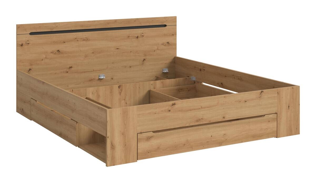 Bett CANU basaltgrau Artisan Nachbildung