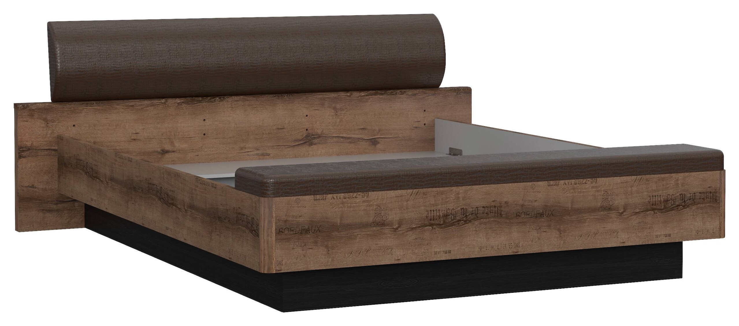 Bett schlamm Eiche Nachbildung B/H/T: ca. 219,8x90x242,2 cm