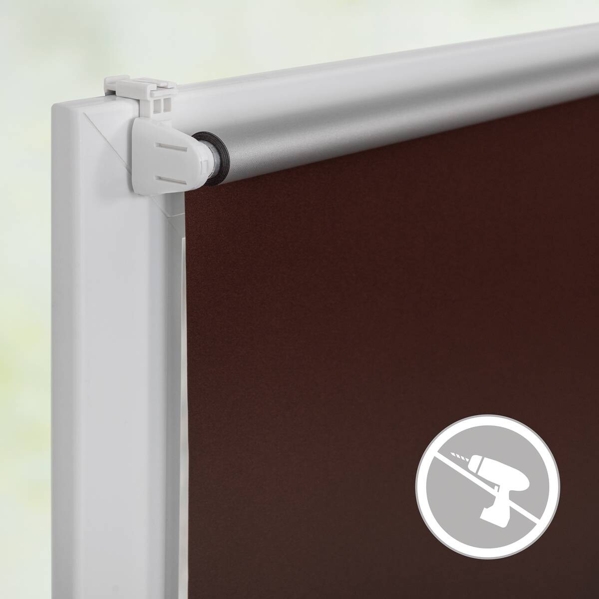 LICHTBLICK Thermo Klebe-/Klemmrollo Verdunklungsqualität braun B/L: ca. 90x220 cm