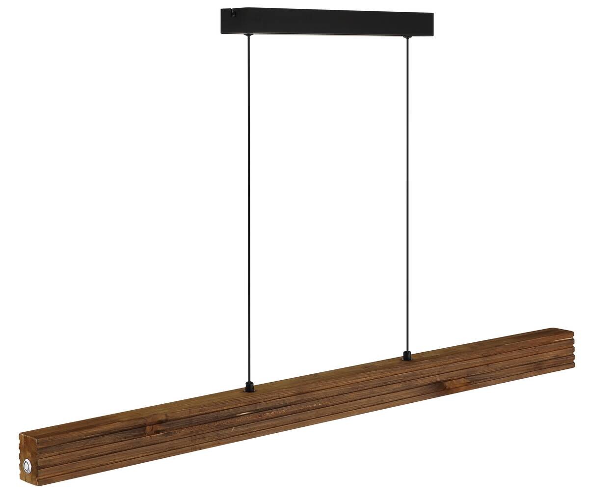 GLOBO LED-Pendelleuchte OAKRA schwarz Metall Holz B/H/T: ca. 6x120x1 cm 1 Brennstellen