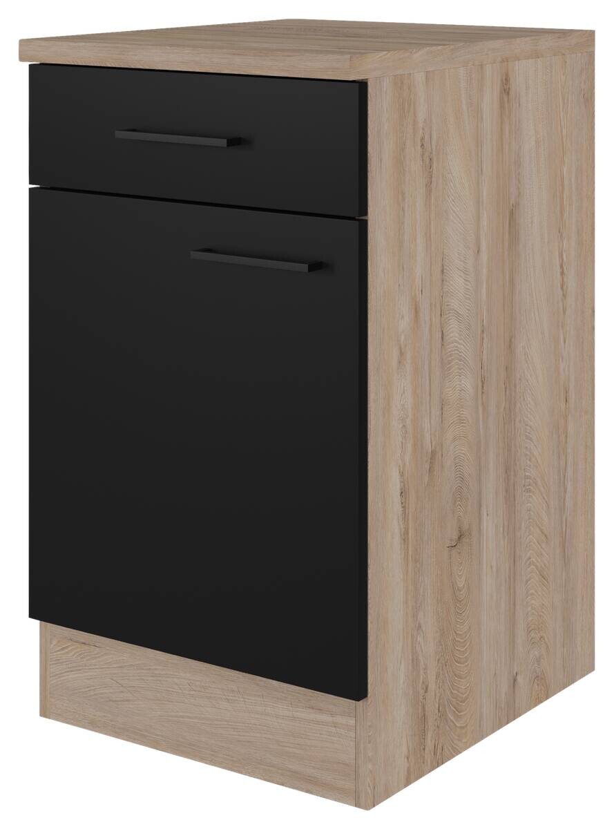 Unterschrank Capri schwarz matt B/H/T: ca. 60x85x60 cm | schwarz | 60,00/85,00/60,00 cm