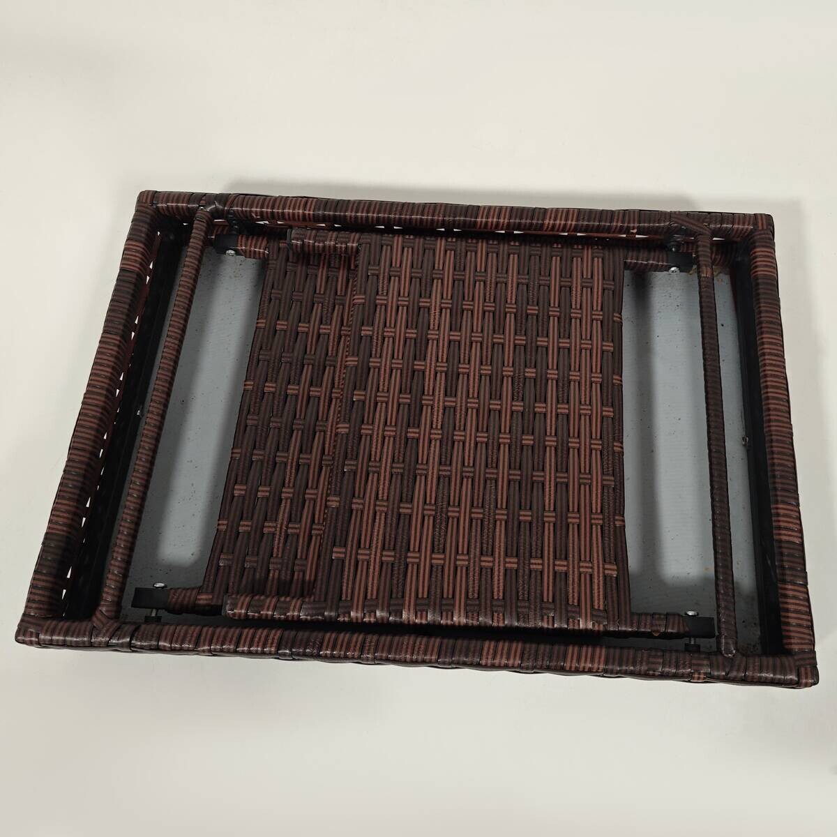 Outsunny Beistelltisch braun Polyrattan B/H/L: ca. 41x60x41 cm