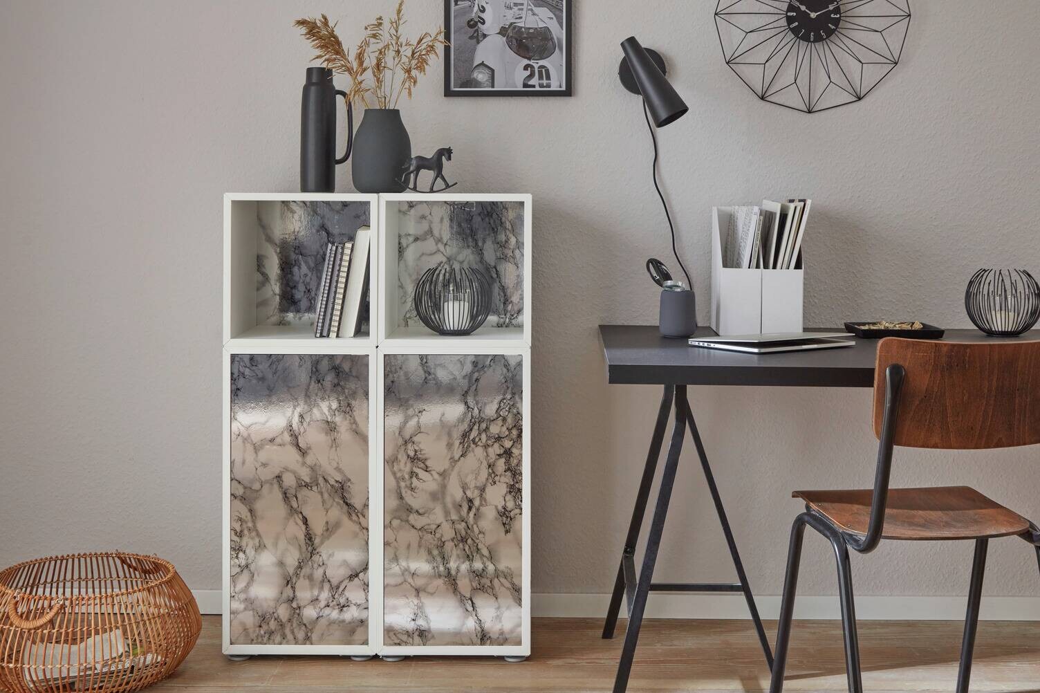d-c-fix Klebefolie Metallic silber schwarz B/L: ca. 67,5x200 cm