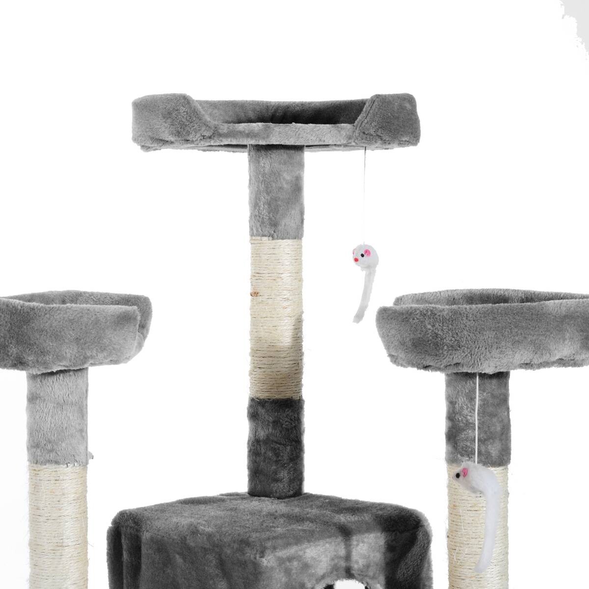 PawHut Katzenbaum grau Polyester B/H/L: ca. 50x170x50 cm