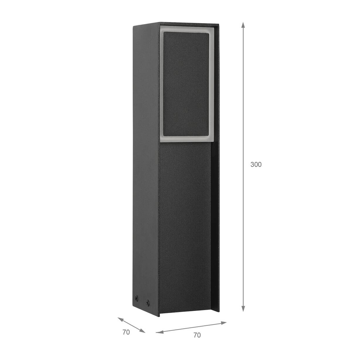 Lamkur LED-Stehleuchte schwarz Stahl B/H/L: ca. 7x30x7 cm 1 Brennstellen