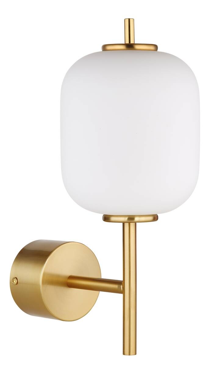 GLOBO Wandleuchte messing Glas Metall B/H: ca. 13,5x29 cm 1 Brennstellen