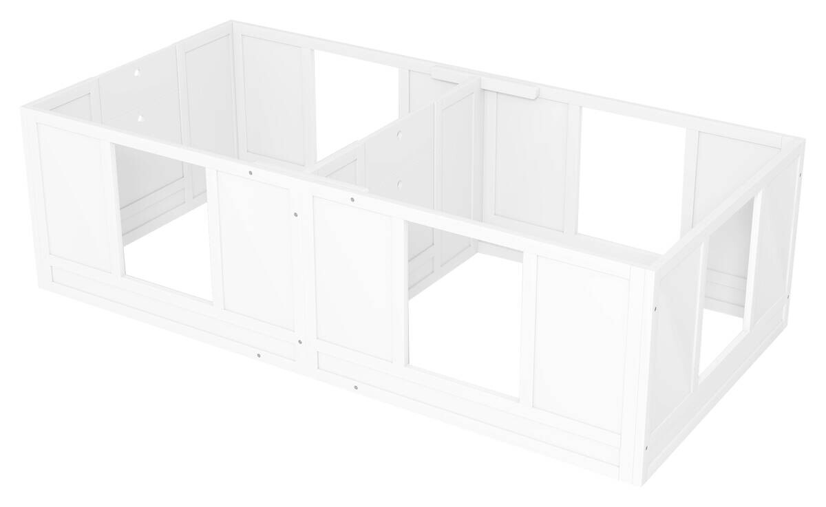 PawHut Wurfkiste für Welpen weiß MDF B/H/L: ca. 80x48x164 cm