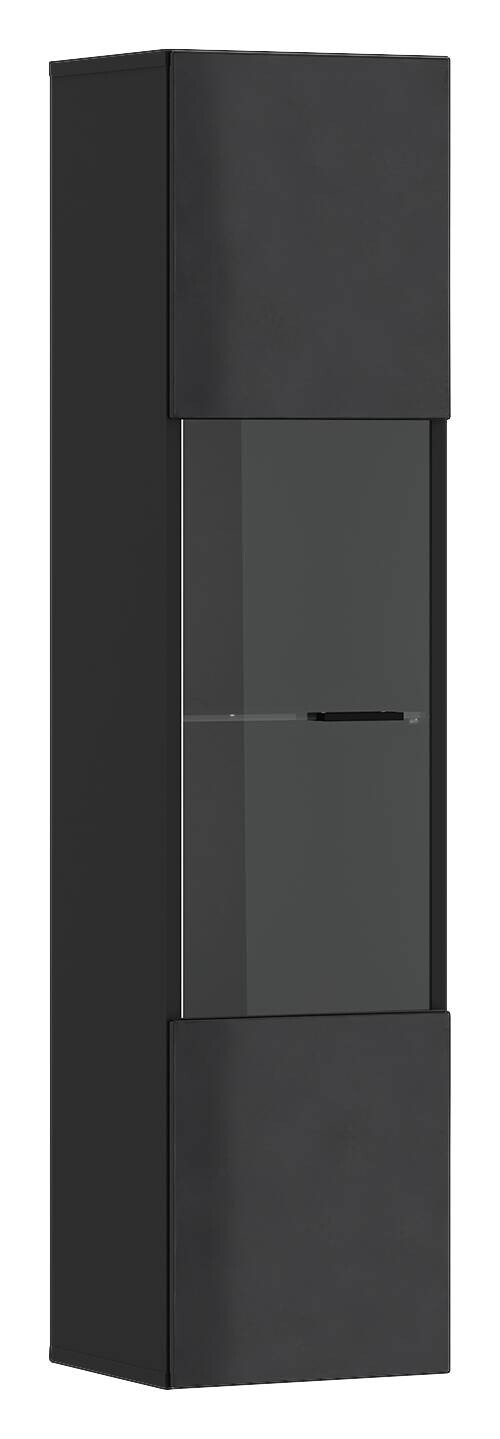 Vitrine Otis schwarz Hochglanz B/H/T: ca. 30x130x35 cm