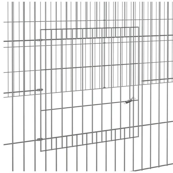 vidaXL Kaninchenkäfig silber Eisen B/H/L: ca. 109x54x433 cm