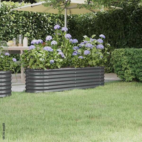Hochbeet anthrazit Stahl B/H/L: ca. 40x36x152 cm