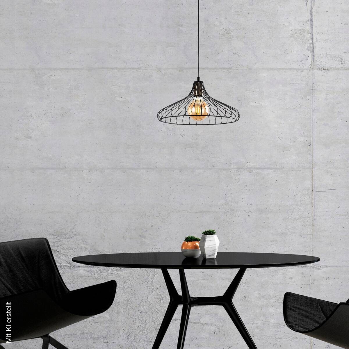 Opviq Pendelleuchte Depay-11250 schwarz Metall B/H/T/L/D: ca. 36x120x36x36x36 cm E27 1 Brennstellen