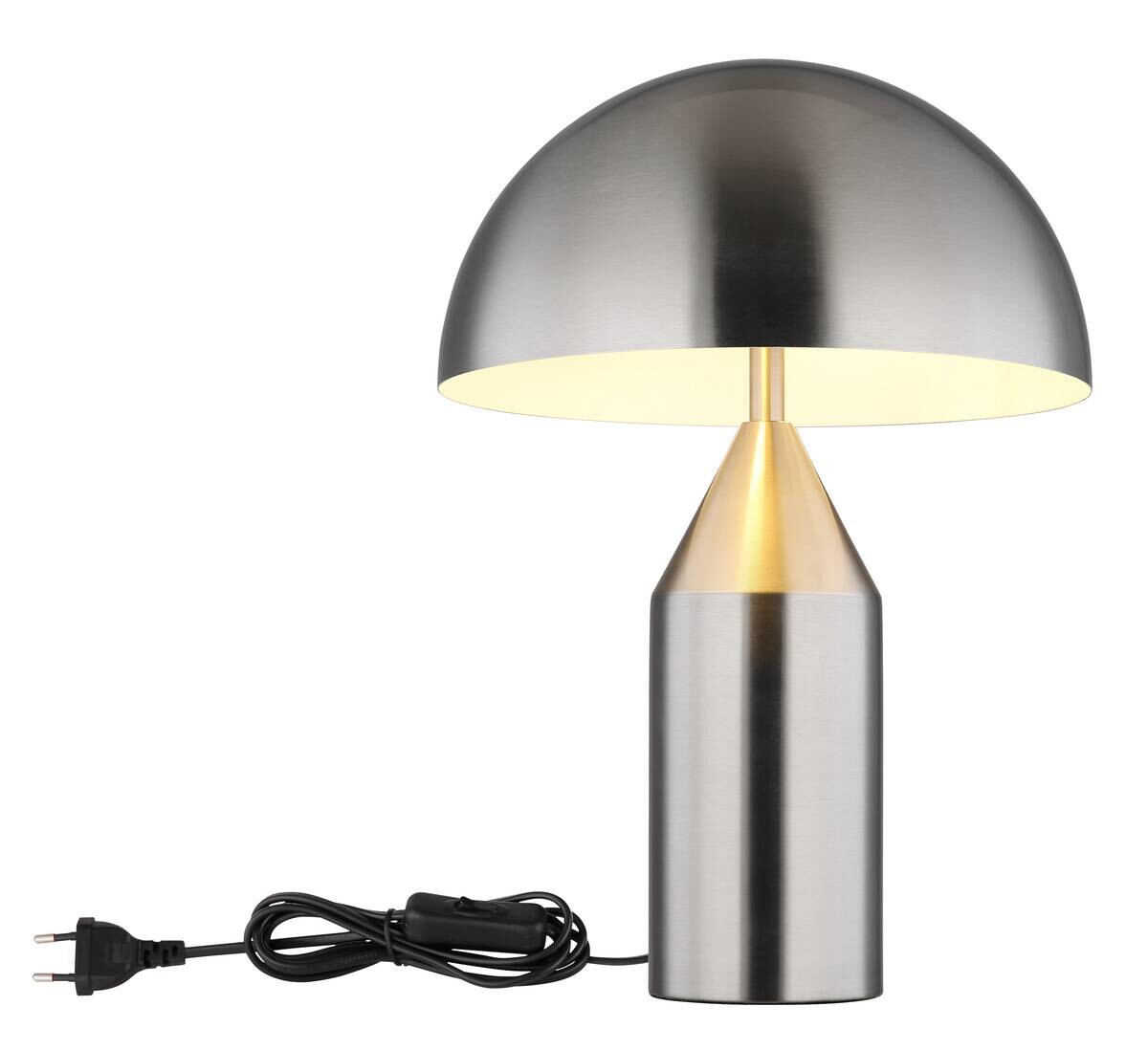 GLOBO Tischleuchte Atoma nickel weiß Metall H: ca. 39 cm E27 2 Brennstellen