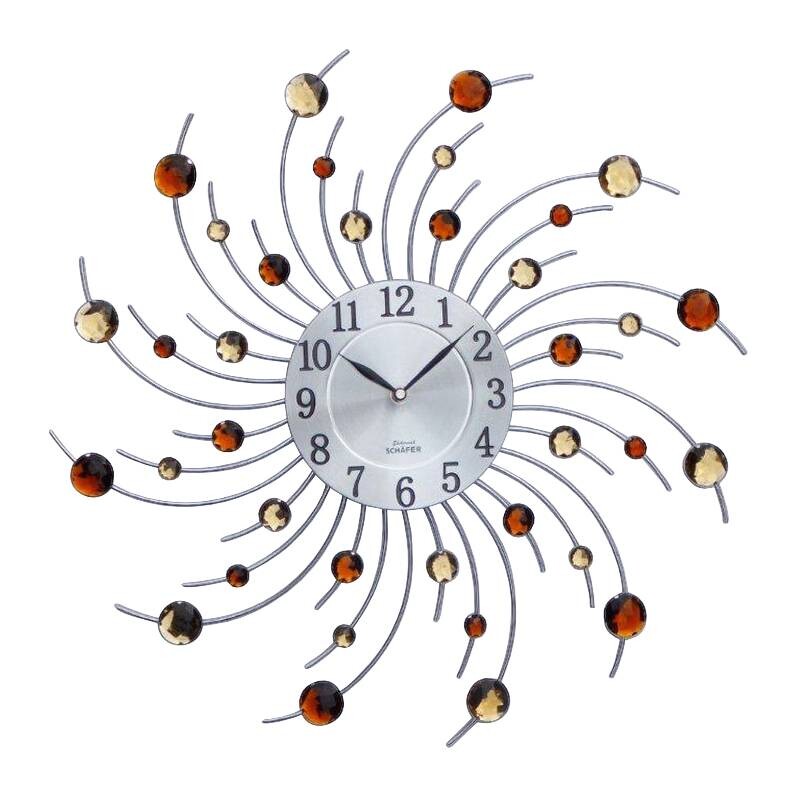 SCHÄFER Wanduhr silber T/D: ca. 3x50 cm