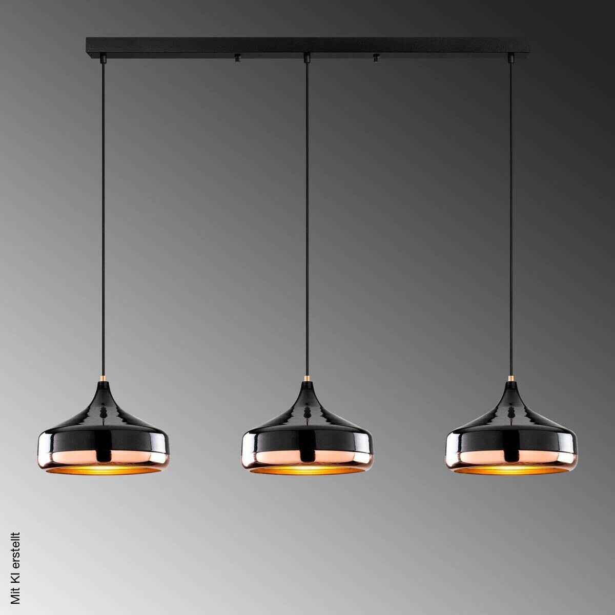 Opviq Pendelleuchte Yldo schwarz B/H/T/L: ca. 146x122x36x146 cm E27 3 Brennstellen