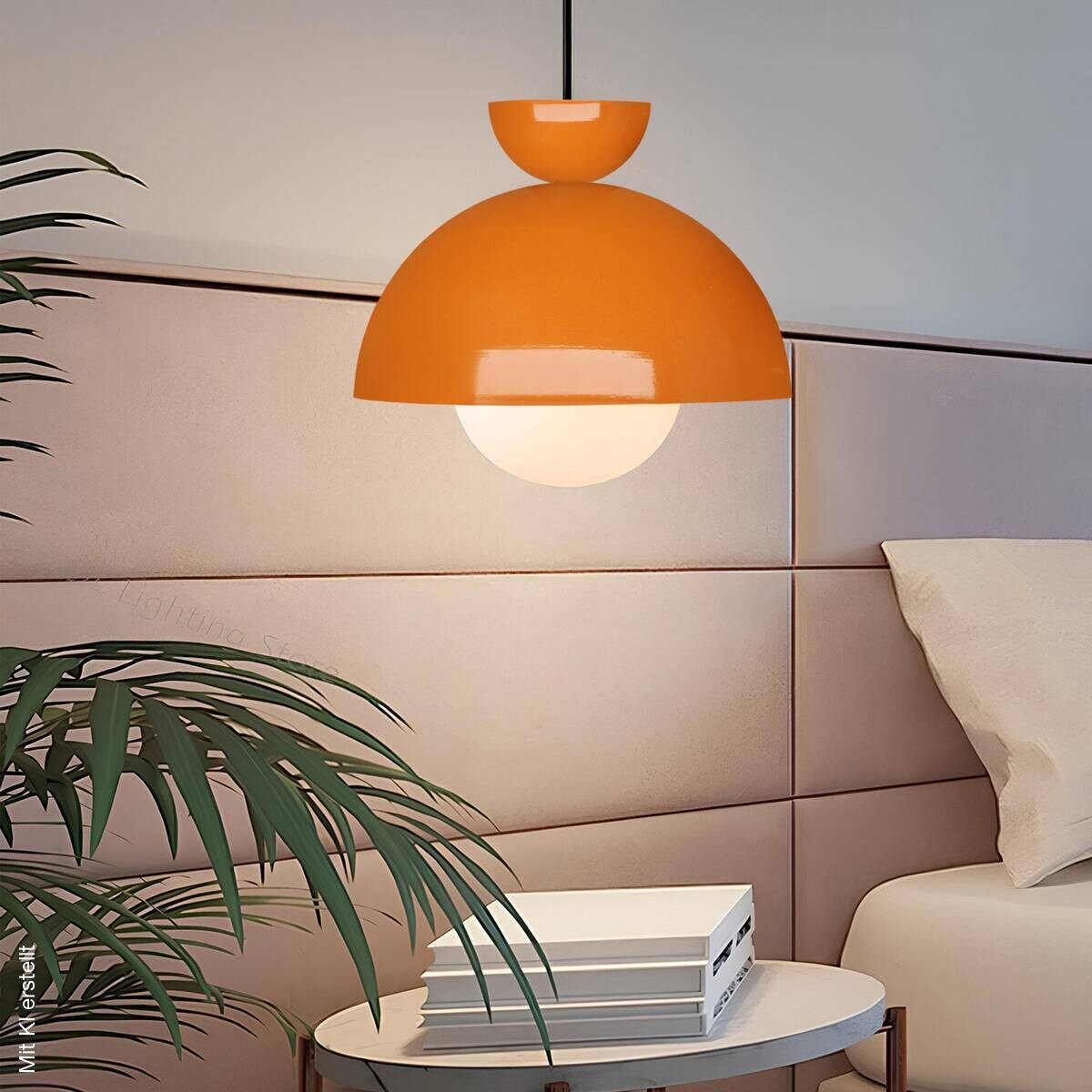 Opviq Pendelleuchte orange Metall B/H/T/L/D: ca. 25x115x25x25x25 cm E27 1 Brennstellen