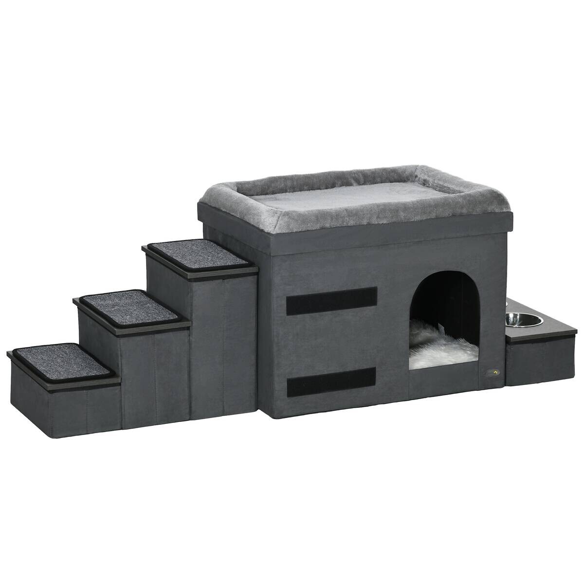 PawHut Katzen-Zubehör grau Edelstahl B/H/L: ca. 50x70x51,5 cm