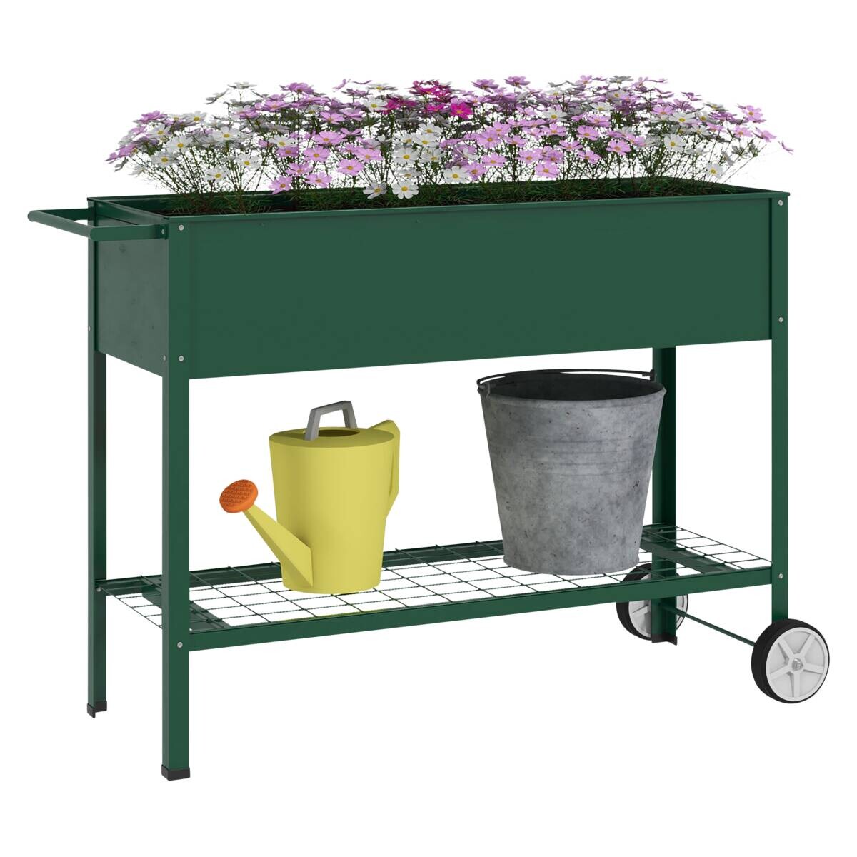 Outsunny Hochbeet grün Edelstahl B/H/L: ca. 44x109x80 cm