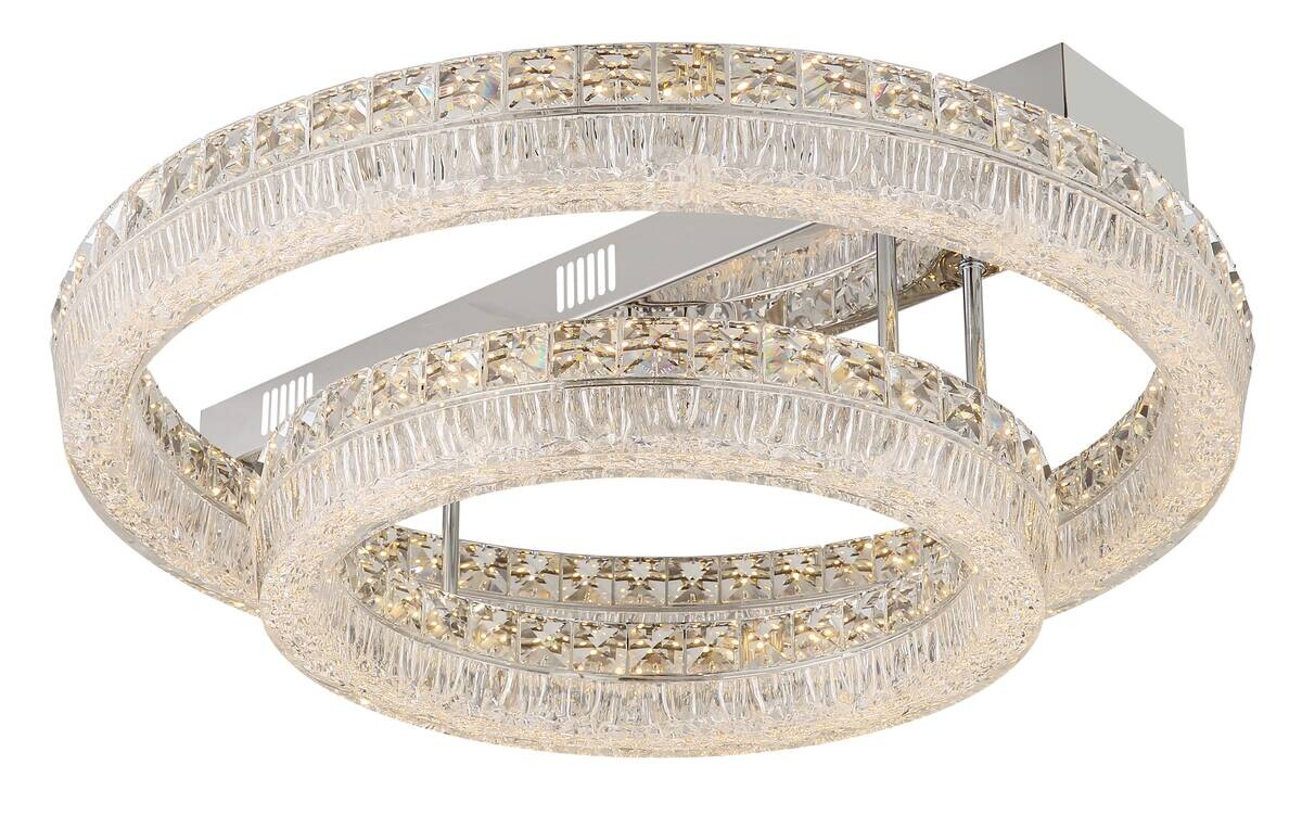 GLOBO Deckenleuchte klar Chrom Metall Glas Acryl H/D: ca. 19,5x60 cm 1 Brennstellen